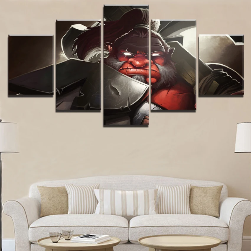 HD Print Painting Decorative Picture Home Living Room DOTA 2 Game 5 Piece Painting Canvas Wall Art