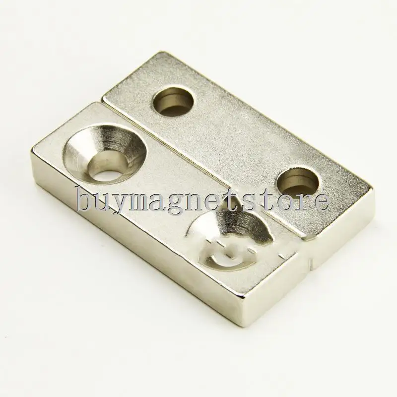 

2PC Super Strong Neodymium Block 60 x 20 x 10 mm Magnet Countersunk 2 Holes 5 mm ndfeb Neodymium neodimio imanes