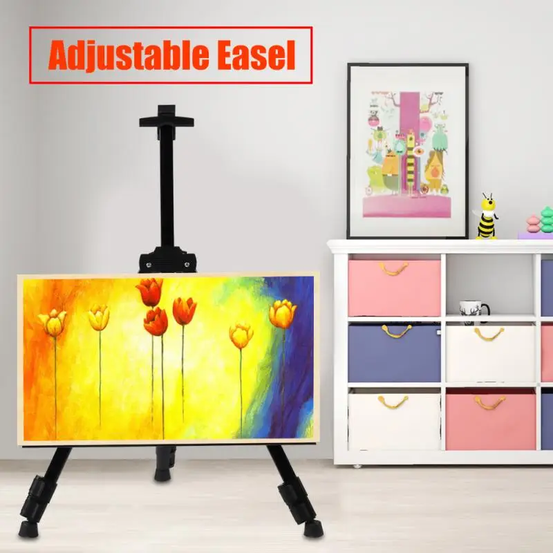 Painting Easel Portable Metal Sketch Easel Artist Painters Adjustable Tripod Stand Mount Easel
