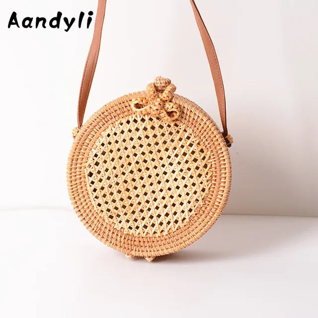 circle woven bag