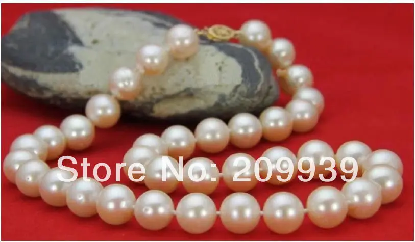 

huij 003294 VERY PRETTY SOUTH SEA PINK PEARL NECKLACE 10-11MM 14K