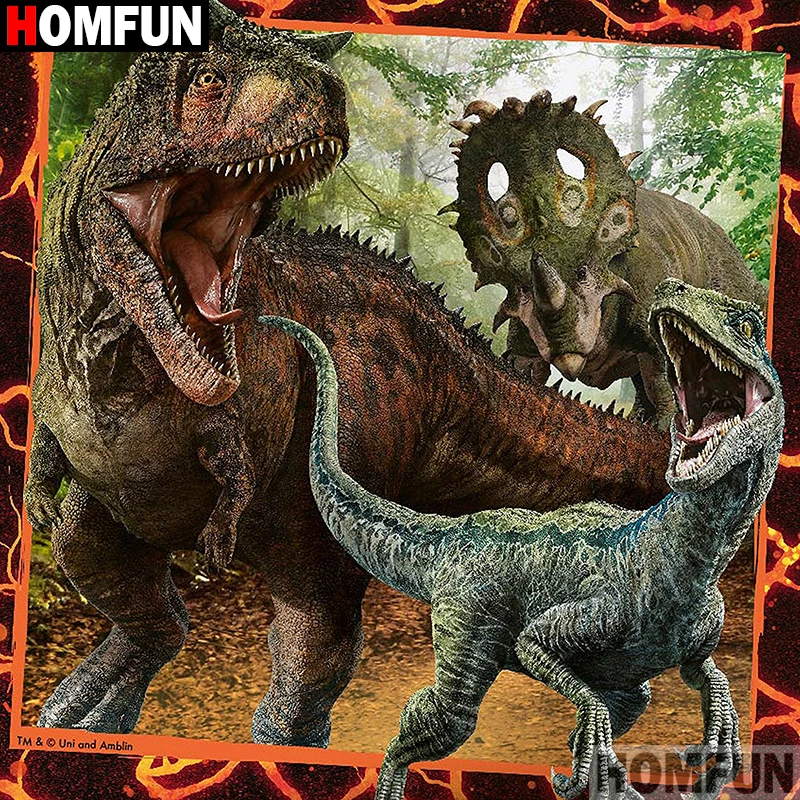 HOMFUN Full Square/Round Drill 5D DIY Diamond Painting &quotdinosaur&quot Embroidery Cross Stitch Home Decor A08422 | Дом и сад