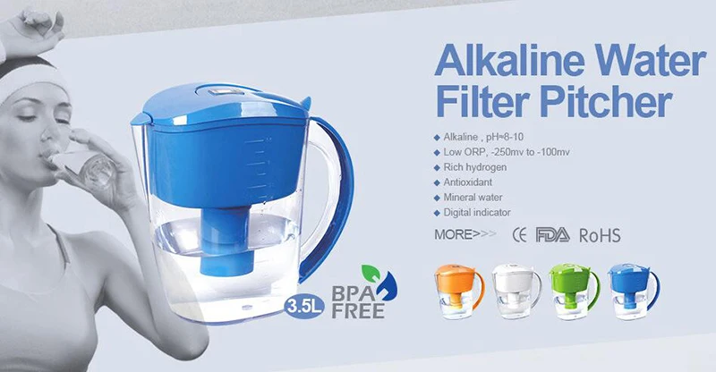 3.5L Высокое качество Популярные похожие Brita кувшин фильтры щелочной ионизатор PH фильтр для воды с дозатором purificador de agua