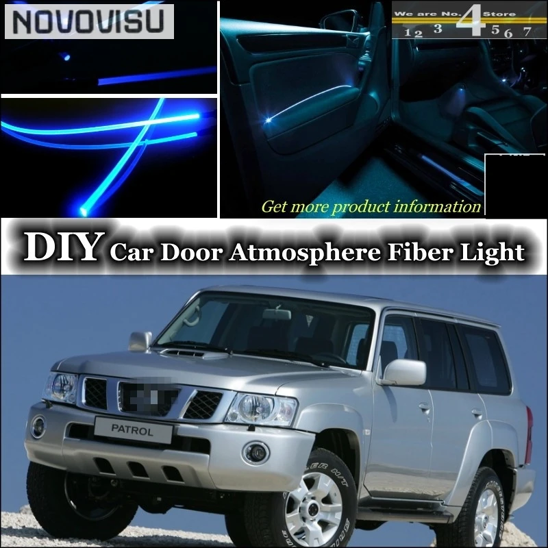 Novovisu для Nissan Patrol интерьер окружающего света настройки атмосферу волокно оптическое Ленточные огни внутри двери Панель освещения