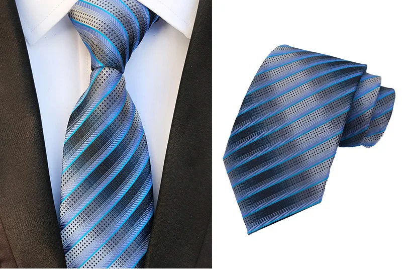 Роскошные 8 см Для мужчин классический галстук шелковый галстук из жаккардовой ткани, в мелкую клетку, с полосатый Cravatta галстуки человек деловой, для жениха аксессуары для галстуков - Цвет: KT253