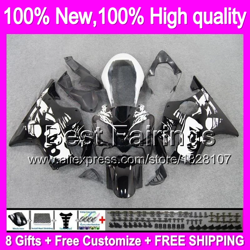 

FairingWhite black For HONDA CBR600F4i 04 05 06 07 CBR 600F4i 23B3 CBR600 F4i Graffiti 2004 2005 2006 2007 +decals +decal