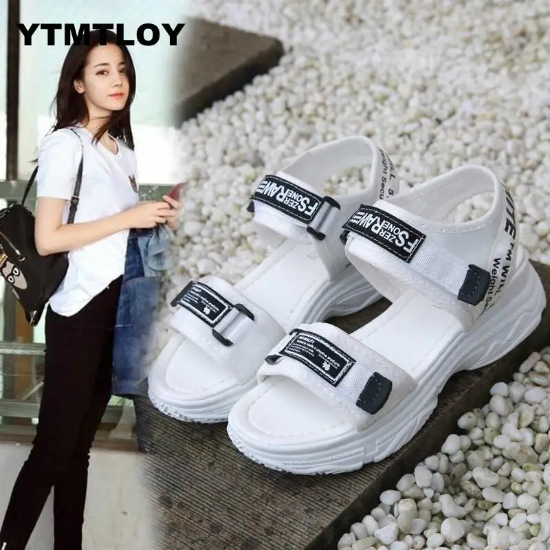 

2019 Summer Sandals Casual Platform Shoes Fashion High Heels Woman Wedges Sneakers Shoes Heigh 5-8cm Superstar Shoes Women