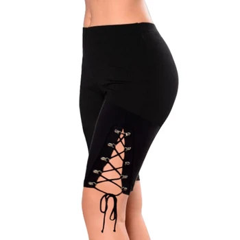 

Cross Lace Up Sexy Shorts Women Summer Casual Cotton Shorts Mujer Slim Bodycon High Waist Black Shorts S M L H7