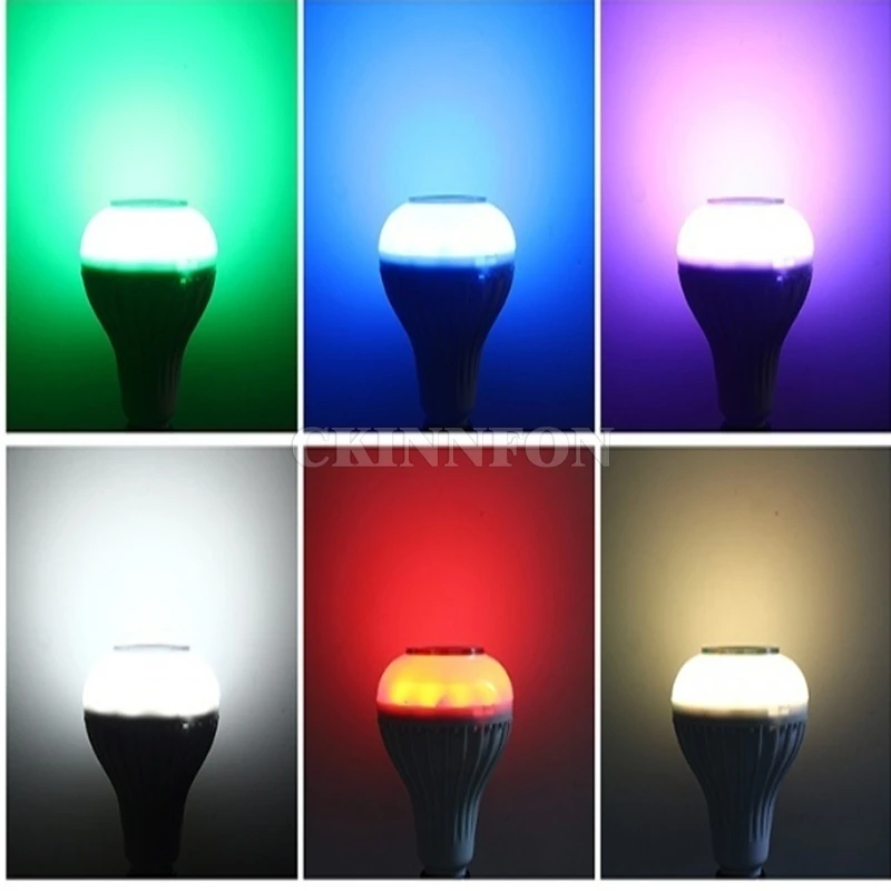20 шт./лот беспроводной E27 Bluetooth светодиодный стерео аудио динамик RGB цвет теплый белый лампа Музыка лампа
