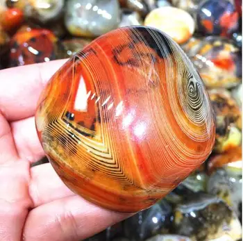 

1pc Natural Sardonyx Palm Stone Colorful Agate Stone Irregular Smooth Polished Pebble Reiki Healing Chakra Stone