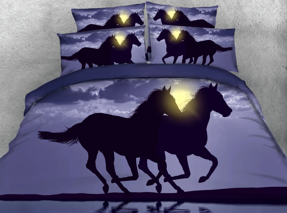 JF 113 Majestic Running Horse bedding sets California king size sheet