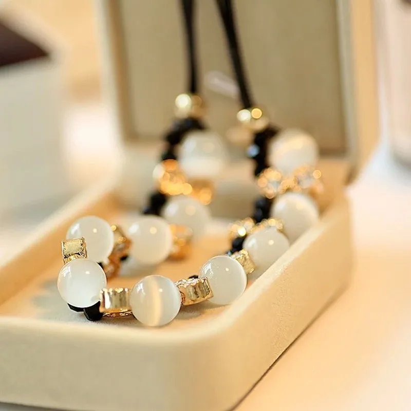 

Trendy Necklace Top Quality Opal Rhinestone Crystal Beads Necklaces Plated Chain Necklace Jewelry For Women 4ND216