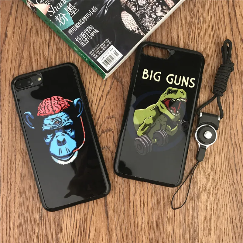 Fashion Cartoon monster Phone case For iphone 6 6s Mirror TPU soft shell back cover 7 7pus 8 8puls Capa Coque Fundas | Мобильные