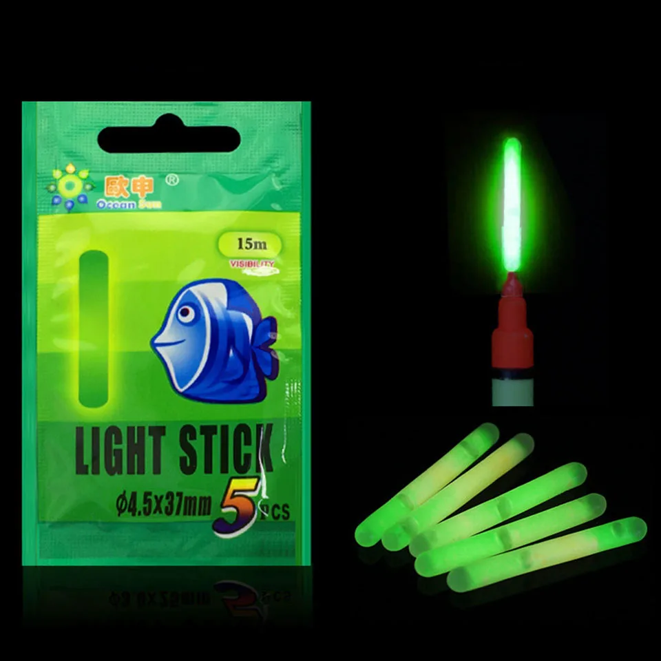 

WALK FISH 4.5*37mm Fishing Float Fluorescent Lightstick Light Night Float Rod Lights Dark Glow Stick Useful Lots Fishing/Party