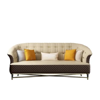 

Luxury 3 seater modern synthetic leather sofa for home furniture