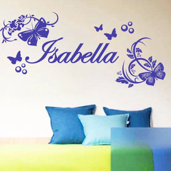 Custom Personalized Name Butterfly wall decor decals Say Quote Word