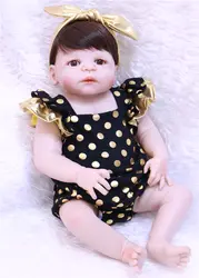 22 "полный силиконовые Средства ухода за кожей Reborn девушка кукла Игрушечные лошадки 55 см новорожденных принцесса Младенцы Куклы светлые