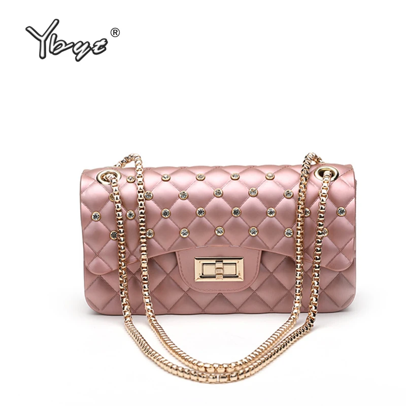 

YBYT Brand 2018 Fashion Casual Diamond Lattice Shoulder Bag For Women Messenger Bag Chain Women Luxury Handbags bolsa feminina