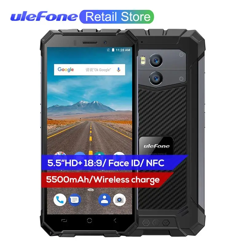 Чехол накладка Ulefone Броня х Водонепроницаемый IP68 смартфон 5 &quot18:9 MTK6739 Dual Core 4G Android 8