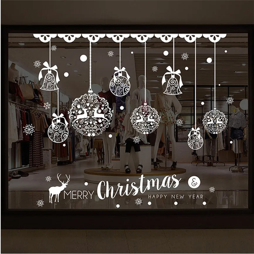 2019 New Year Window Glass Christmas Shop Window Decoration Removable