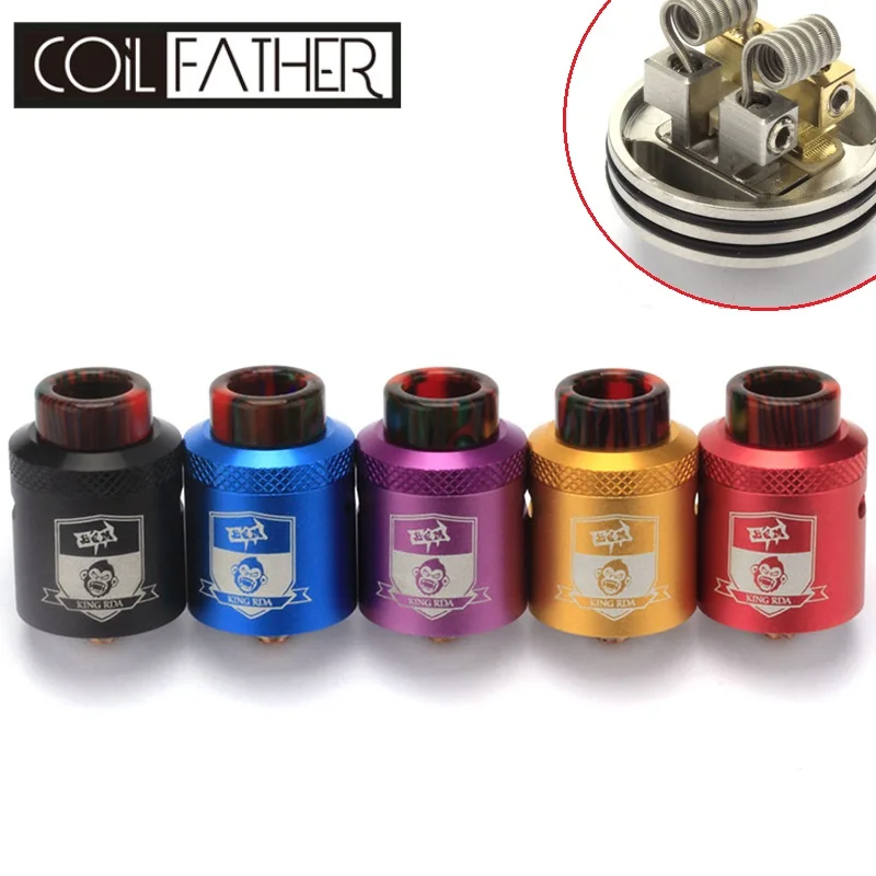 

Coil Father King RDA Drop Atomizer 810 Drip Tip 24mm Tank Adjustable Airflow For Electronic Cigarette Squonk Box Mod