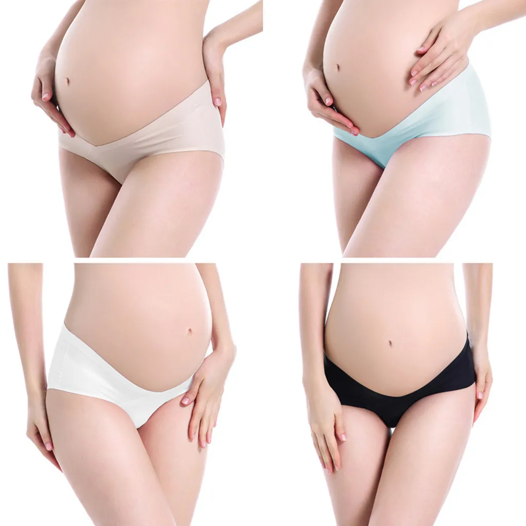 4 шт. для женщин для беременных V-Shaped низкая талия Pettipant sexy Мягкое Нижнее белье Одежда для беременных# py30 - Цвет: C