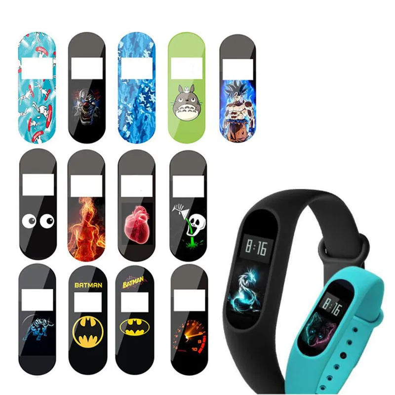 

2pc Terror Devil Cartoon Colorful Protective Film Guard For Xiaomi Miband Mi Band 2 Band2 Full Screen Protector Cover Protection