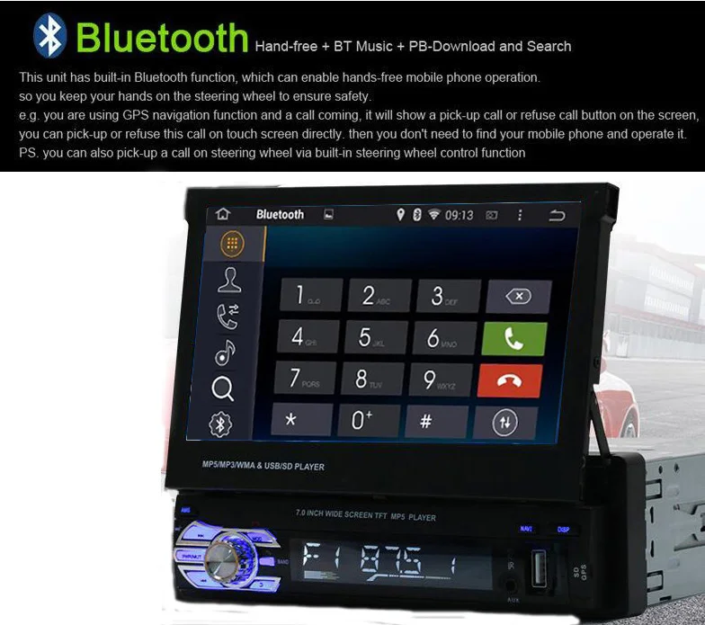Sale 7" 1 Din Car DVD Player GPS Navigation Universal In-dash Detachable Front Panel Auto Radio Audio Stereo NO TV Function1Din 3 Sale 7" 1 Din Car DVD Player GPS Navigation Universal In-dash Detachable Front Panel Auto Radio Audio Stereo NO TV Function1Din 3