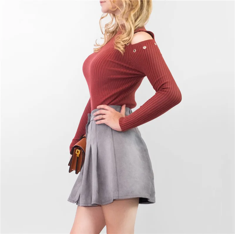 Buy Colorfaith 2018 Women Multi Colors Suede A Line Mini Skirt Autumn Winter Buttons Girls Skater Skirt High Waist Femininas SK5550