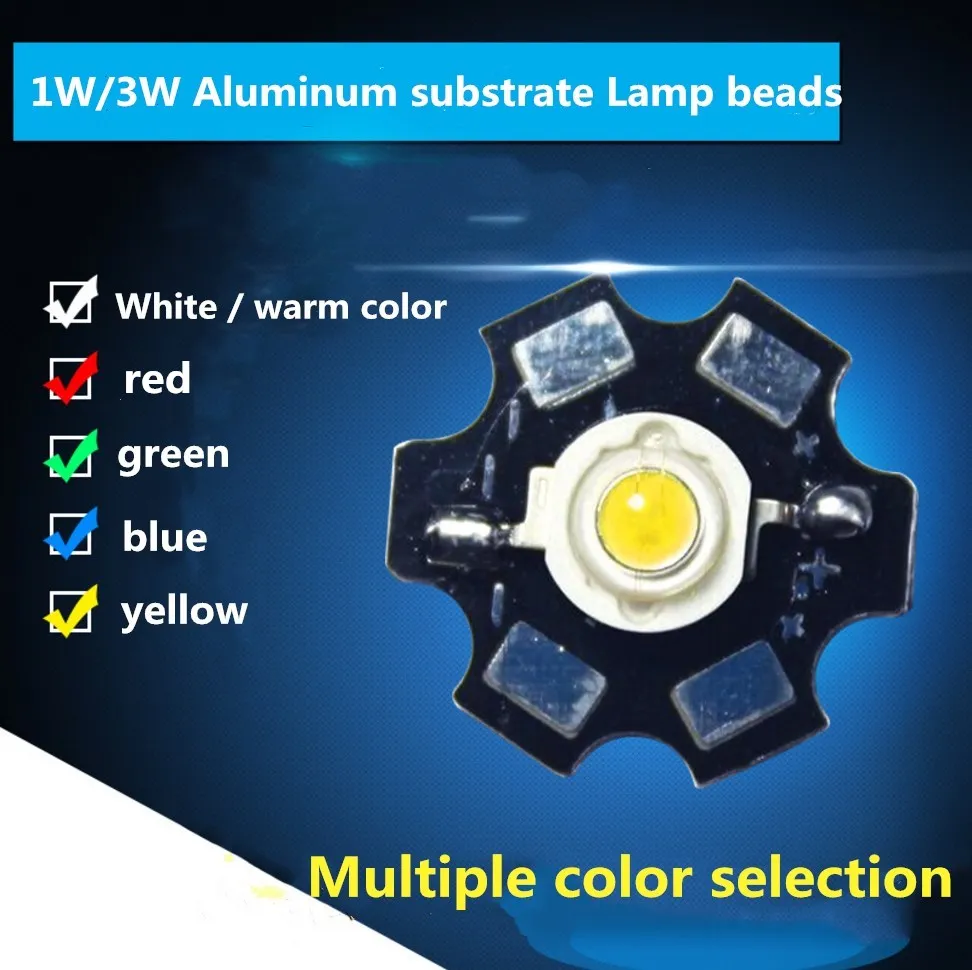 

Led Diode High Power Light Bead 1W 3W Chip On PCB Heat Sink UV Light 365nm IR 660nm Blue Green Yellow Full Spectrum Grow Light