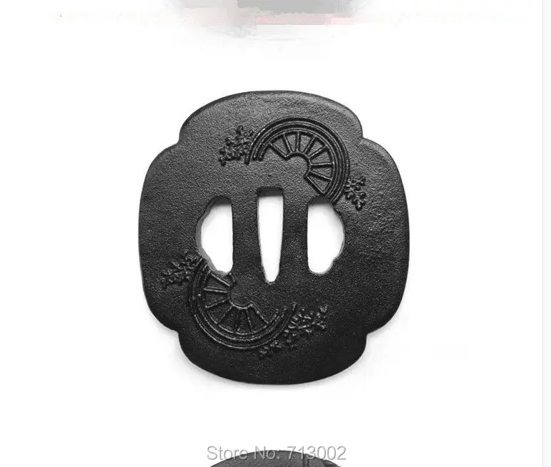 Ручная кованая TSUBA для японская катана Железный Tsuba фитинг самурайский меч продолговатый