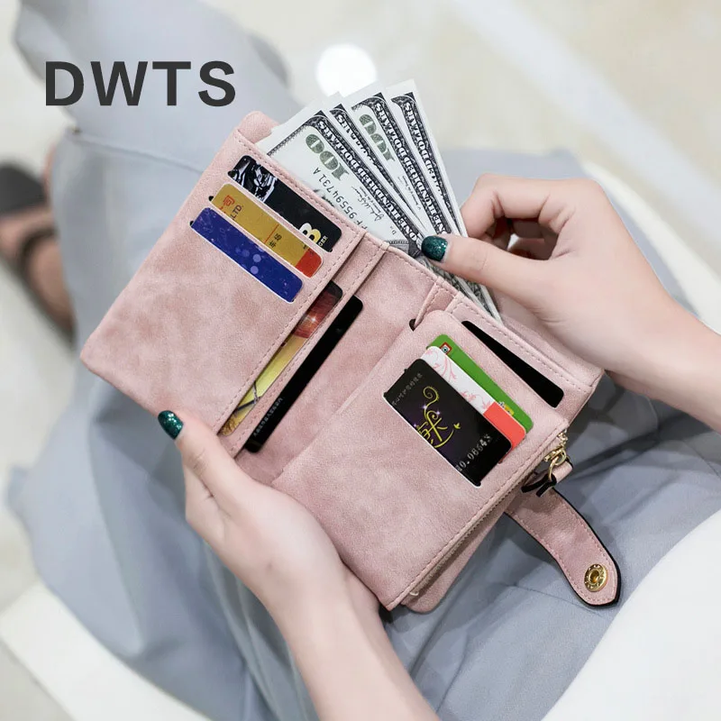  Wallet Female Leather Wallet Matte Wallet Short Cartera Mujer Cute Tri-fold Multi-card Female Walle