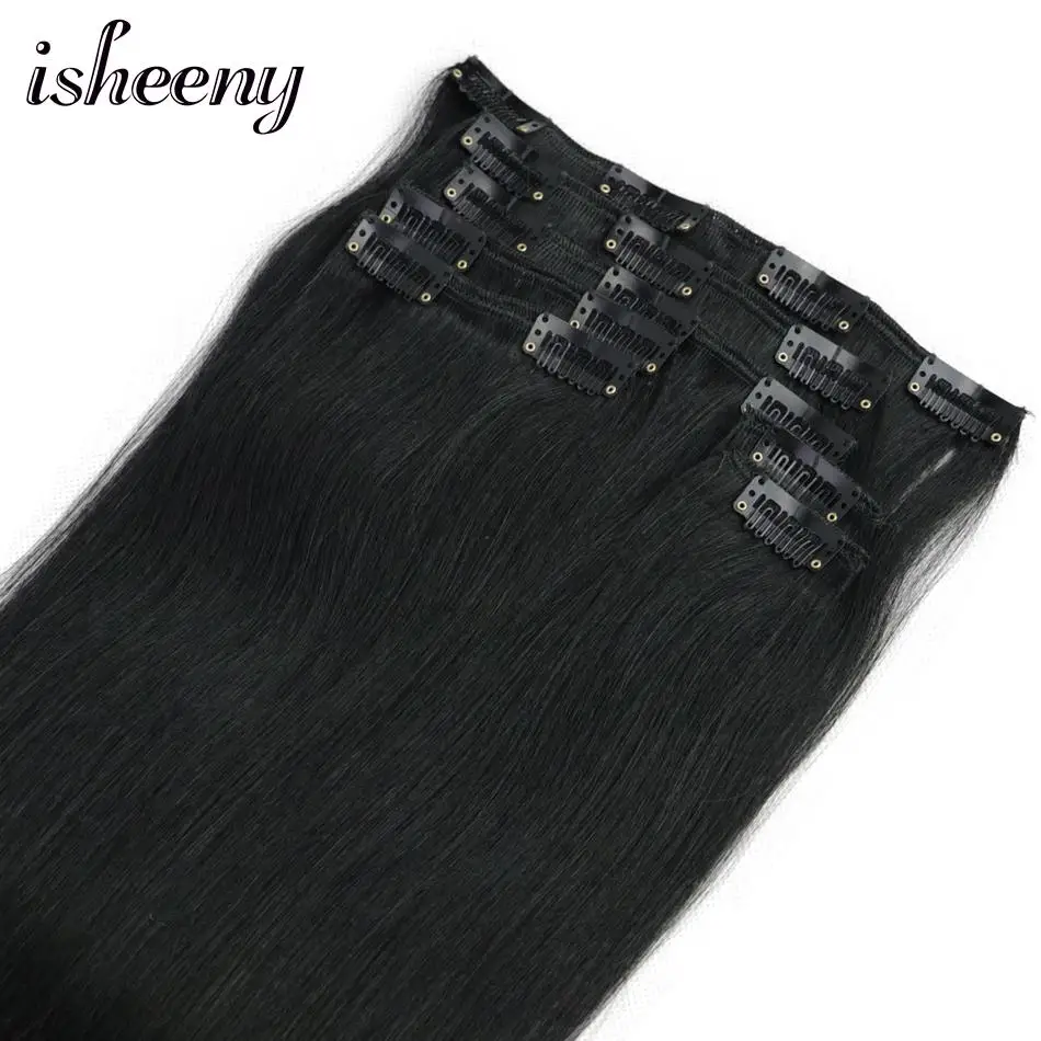 Najtaniej Isheeny kruczoczarny 7 sztuk zestaw Remy klip na całą głowę 12 \