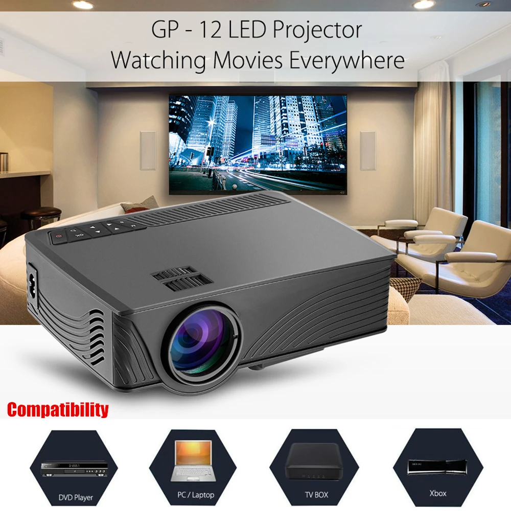 Buy GP12 GP 12 Portable Mini LED Projector 2000 Lumens