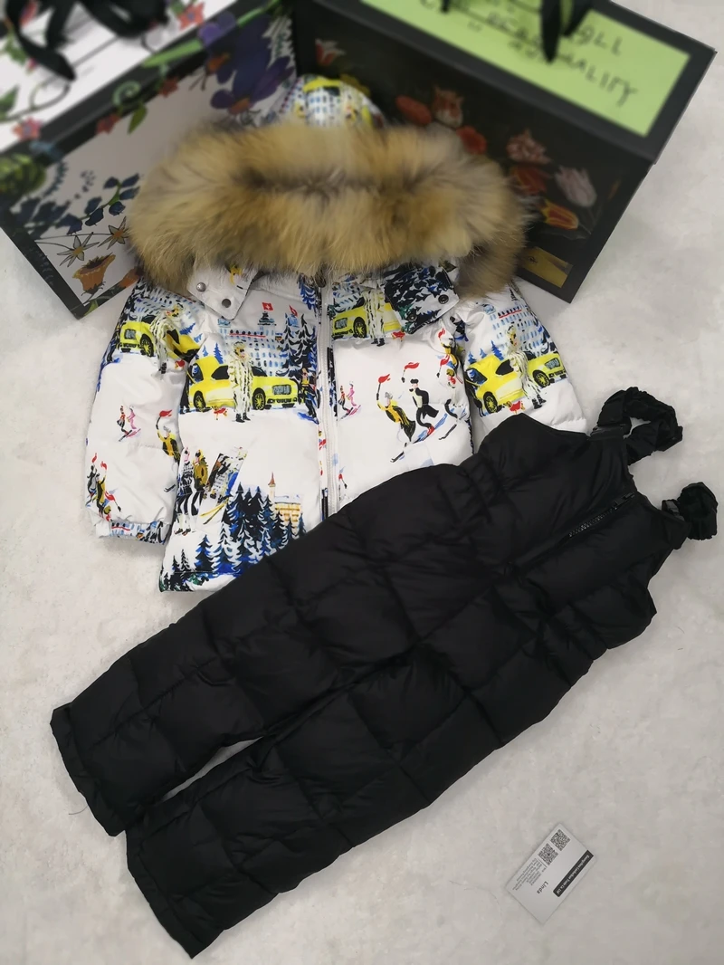 140 зимняя куртка на рост 80- см, детские пуховики и штаны, зимний костюм для мальчика с меховым капюшоном для девочки, комплект верхней одежды, лыжный костюм