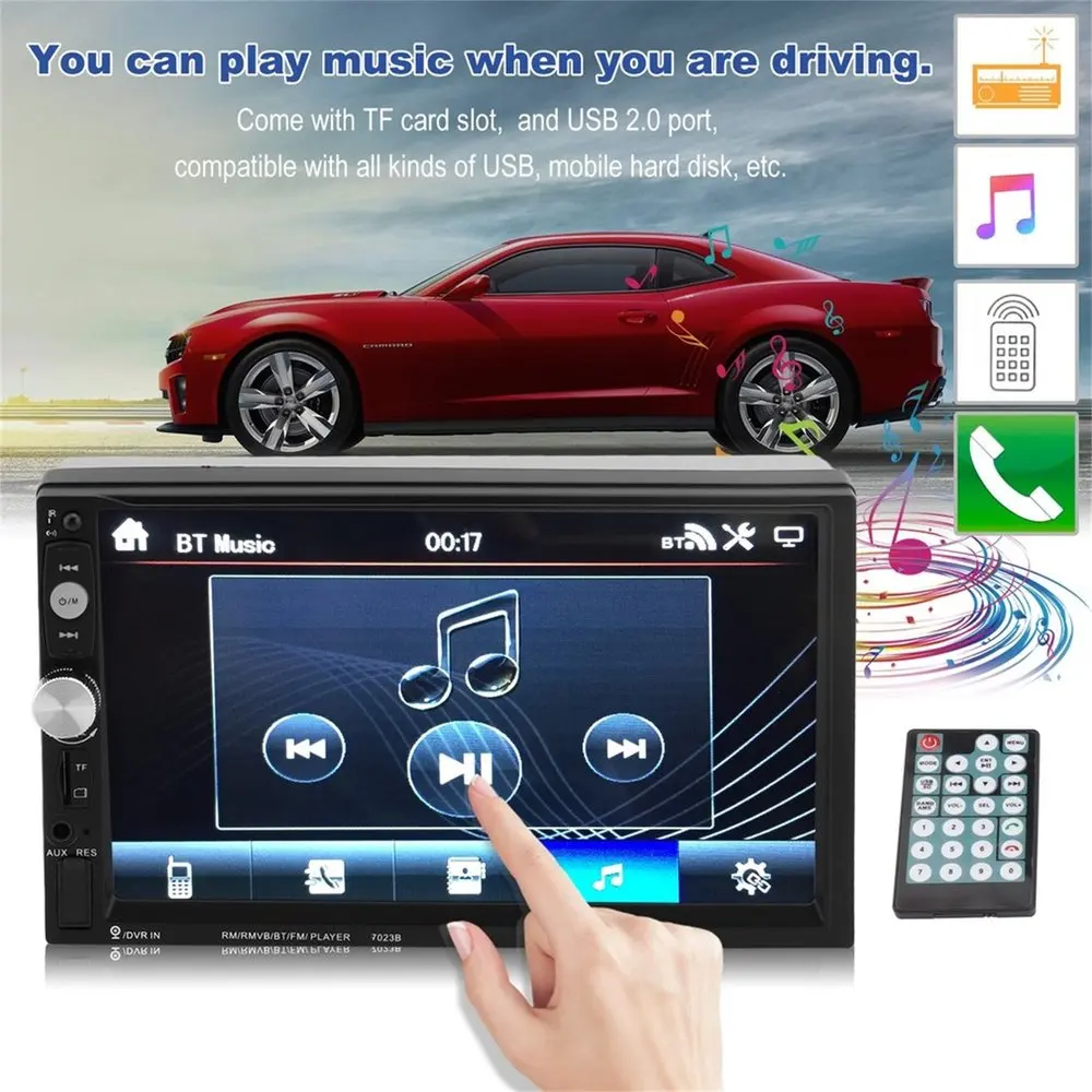 

7023B Auto Car DVD Player 7 Inch Bluetooth MP5 Player FM Radio With Rear View Camera Stereo Multimedia Vehicle Radio New