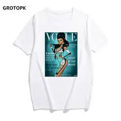 GROTOPK 2019 популярная новая модная футболка принцессы женская модная футболка с принтом жасмина белая футболка Femme Футболка повседневные топы