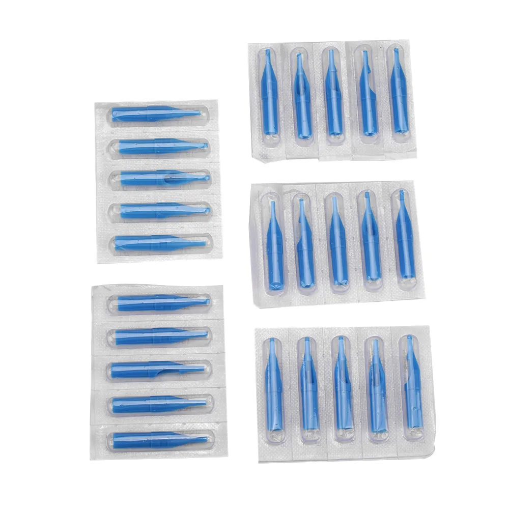 Tattoo Microblading Needles Disposable Tattoo Tips 5pcs Disposable Sterile Tattoo Needle Nozzle Tips