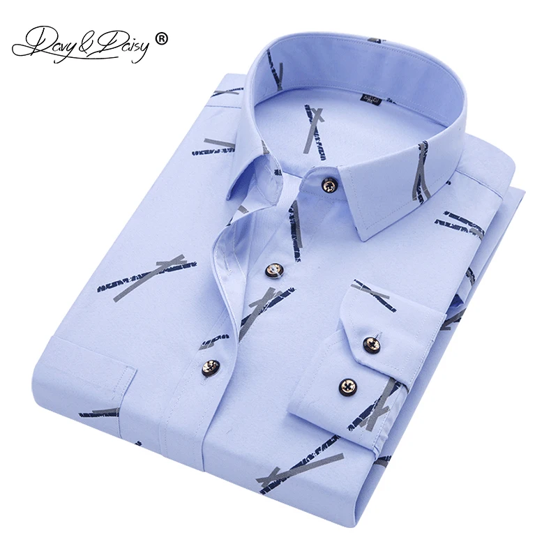 

DAVYDAISY 2018 New Arrival Men's Shirt Men Floral Printing Shirt Solid Long Sleeve Fashion Casual Shirts Brand 16 Colors DS219