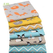 Chainho, 6 шт./лот, новинка, серия Fox& Penguin, саржевая хлопковая ткань, Лоскутная Ткань, сделай сам, для шитья детей и малышей, стеганый материал