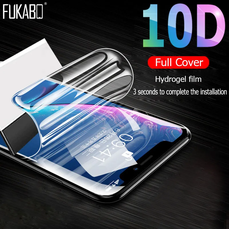 

New 10D Full Cover Soft Hydrogel Film On The For iPhone X XR XS Max Screen Protector Film For iPhone 8 7 6S Plus 6 ( Not Glass )