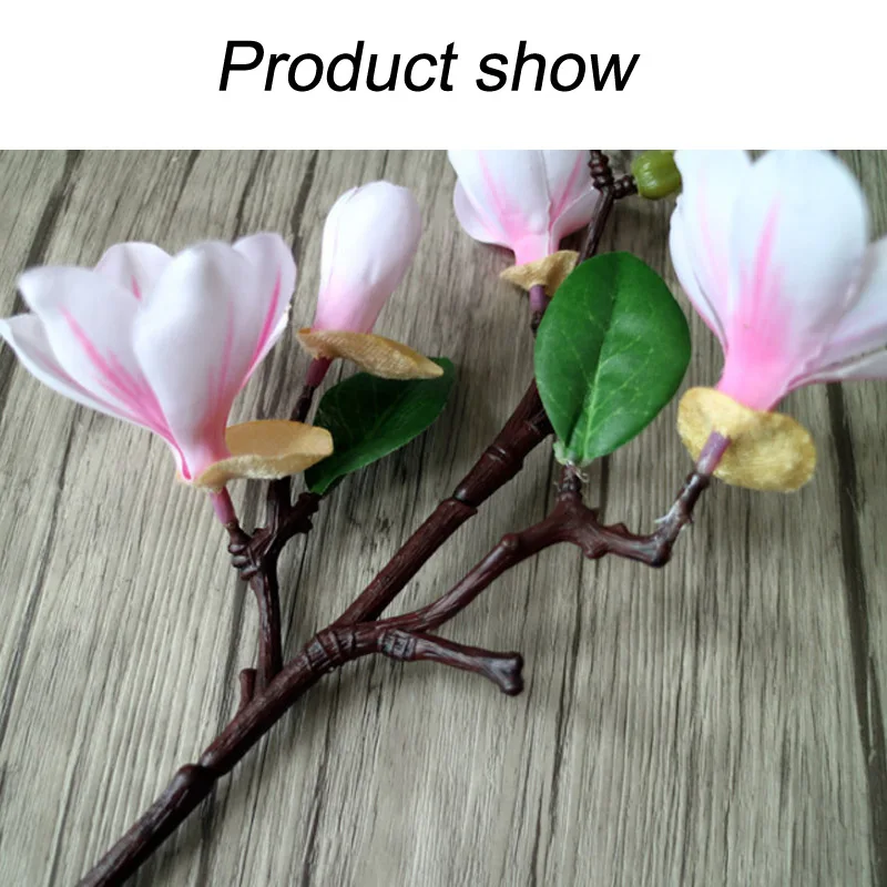 1pcs4 Heads Artificial Mangnolia Flower Fake Moth flor Orchid Flower for Home Wedding DIY Decoration Real Touch Home Decor Flore
