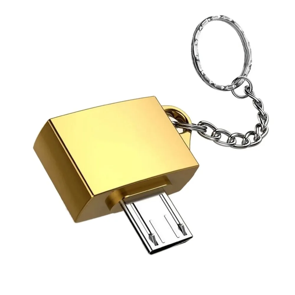 

Quality Ultra Potable Metal Type-C/Micro USB to USB 2.0 OTG Adapter for Android Device with Key Chain Ring Holder Simple Design