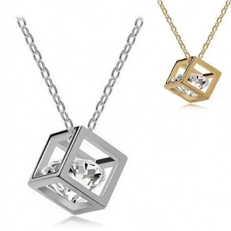 

2019 Hot New Fashion Dolphin Pendant Crystal Fashion Cube Necklace Charming Fashion Accessories and Jewelry Party wholesale