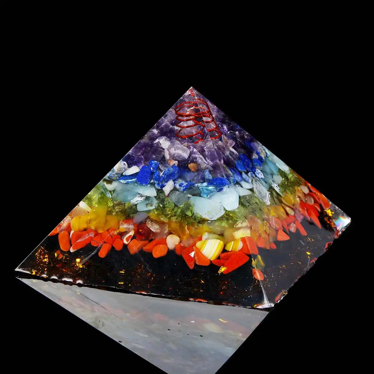90x90x75 мм рейки целебный оргонит Пирамида энергетический преобразователь Orgone аккумулятор камень, который изменяет магнитное поле жизни - Цвет: A