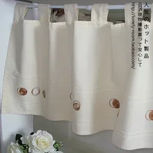 Пасторальная хлопковая ткань, занавески для кухни, для гостиной, спальни, портьеры, кофейная Короткая штора, вышитые 100*45 см