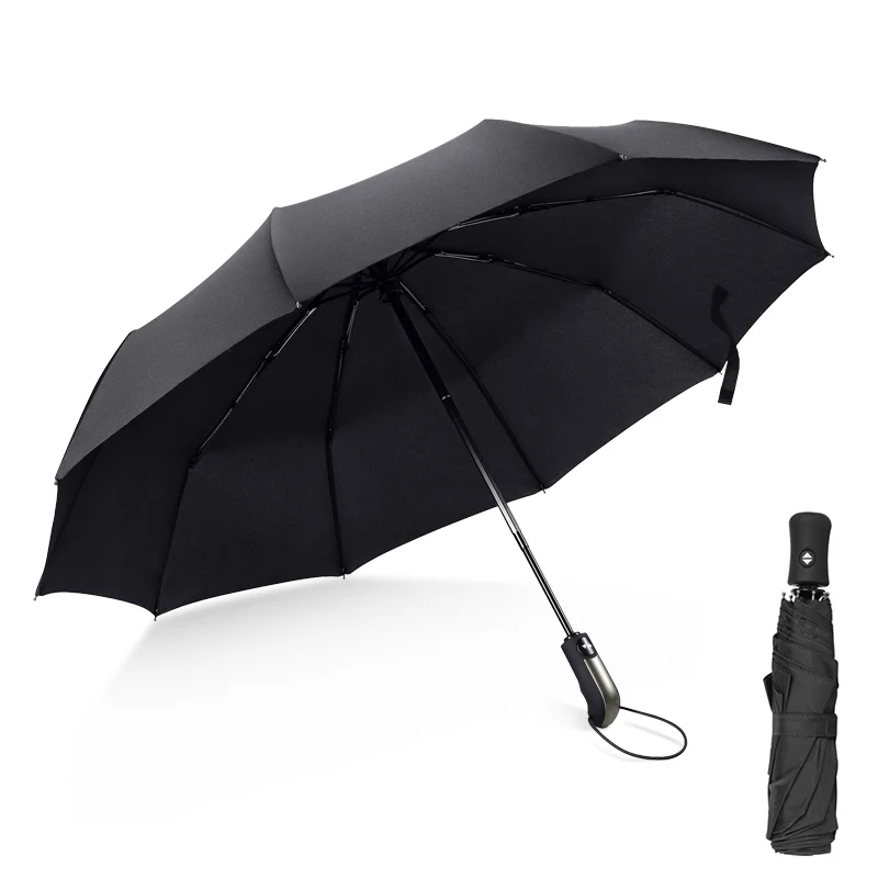 Ветростойкий складной автоматический зонт дождь для женщин авто роскошный большой Ветрозащитный зонты, дождь для мужчин черное покрытие зонтик