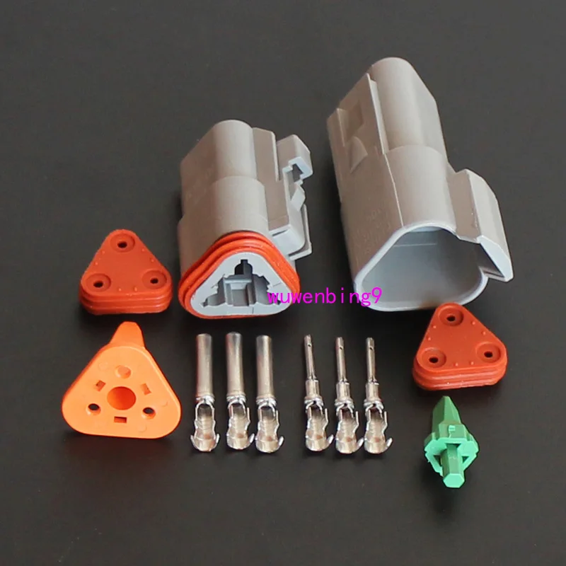 

2sets - 3Pin Automotive Waterproof Electrical Wire Connector Plug DT04-3p and DT06-3S