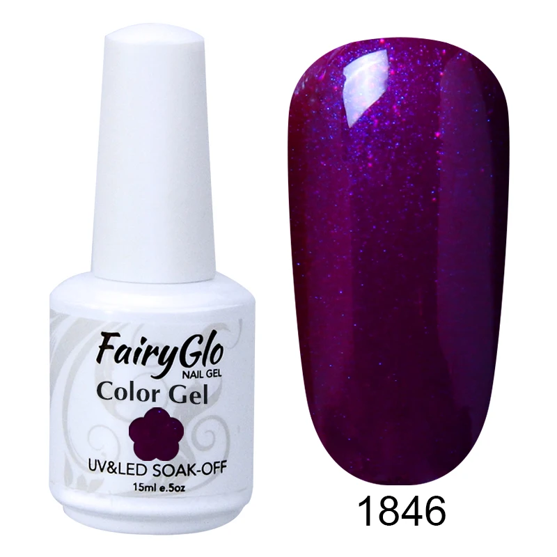 FairyGlo 15 мл Гель-лак для ногтей УФ-светодиодный гель-лампа для ногтей замачиваемый полуперманентный лак для ногтей гибридная краска геллак чернила - Цвет: G1846