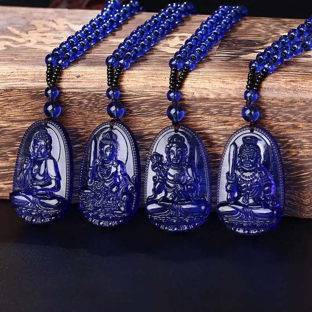 Buddha di giada Ciondolo Gioielli Ciondolo Collana Catena Regalo Fortunato di Cristallo Intagliato Belle Signore Gioielli Uomini Della Copertura di Cristallo Perline di Preghiera